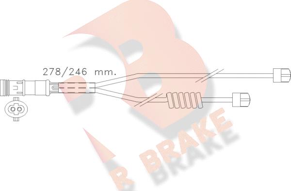 R Brake 610302RB - Сигнализатор, износ тормозных колодок autosila-amz.com