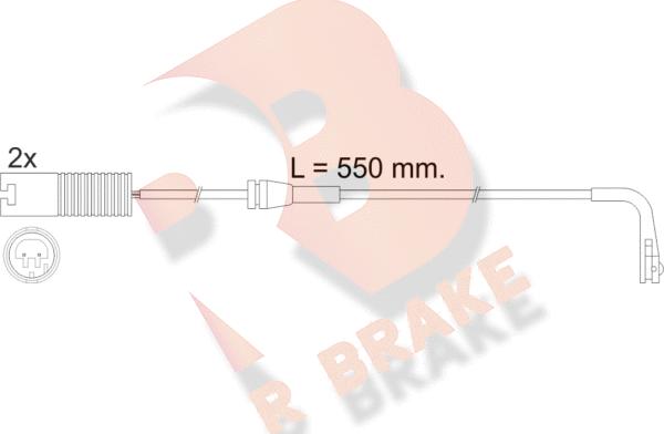 R Brake 610388RB - Сигнализатор, износ тормозных колодок autosila-amz.com