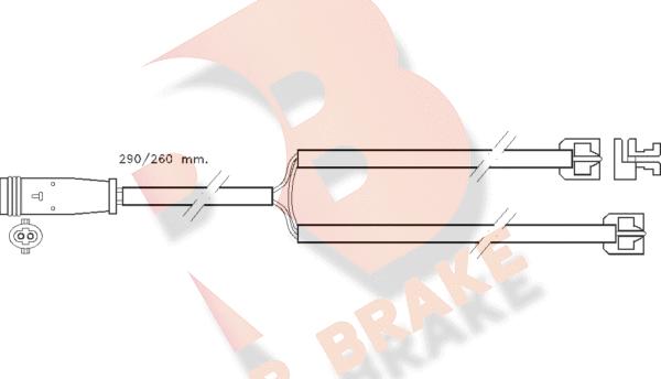 R Brake 610335RB - Сигнализатор, износ тормозных колодок autosila-amz.com