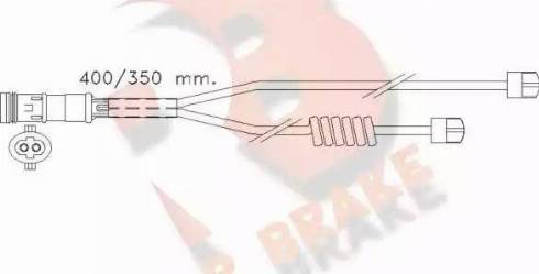 R Brake 610338RB - Сигнализатор, износ тормозных колодок autosila-amz.com