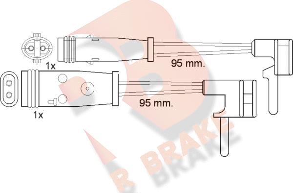 R Brake 610333RB - Сигнализатор, износ тормозных колодок autosila-amz.com