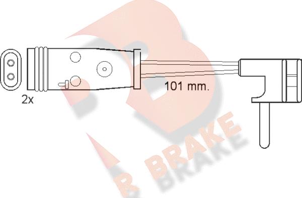 R Brake 610332RB - Сигнализатор, износ тормозных колодок autosila-amz.com