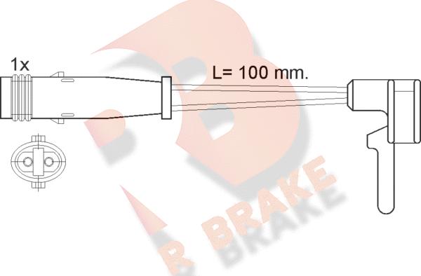 R Brake 610323RB - Сигнализатор, износ тормозных колодок autosila-amz.com