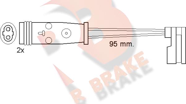 R Brake 610370RB - Сигнализатор, износ тормозных колодок autosila-amz.com