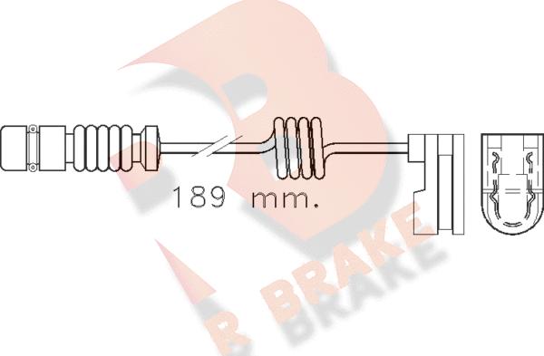 R Brake 610377RB - Сигнализатор, износ тормозных колодок autosila-amz.com