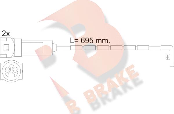 R Brake 610241RB - Сигнализатор, износ тормозных колодок autosila-amz.com