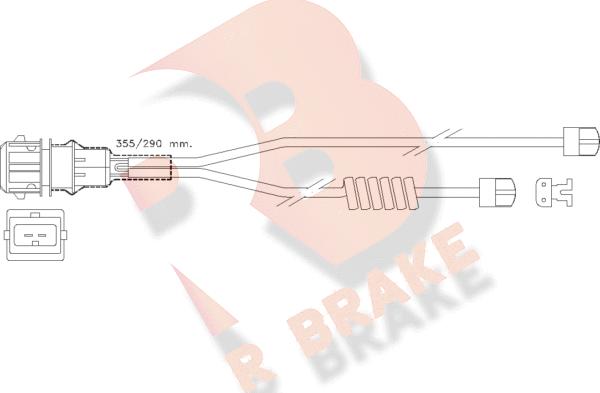 R Brake 610254RB - Сигнализатор, износ тормозных колодок autosila-amz.com