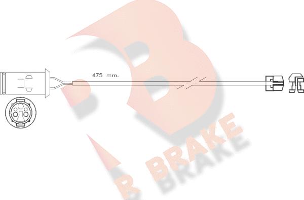 R Brake 610255RB - Сигнализатор, износ тормозных колодок autosila-amz.com