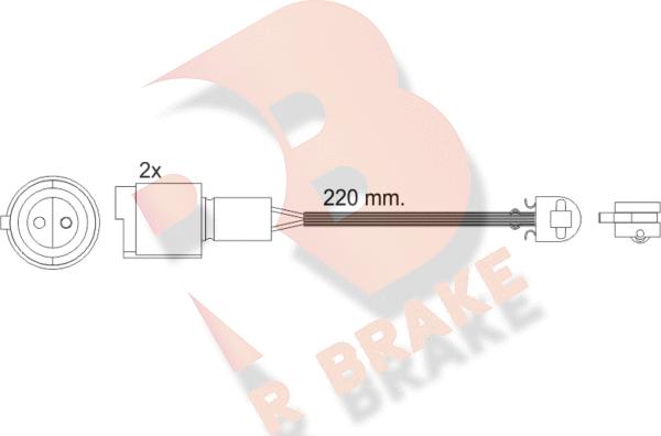 R Brake 610239RB - Сигнализатор, износ тормозных колодок autosila-amz.com