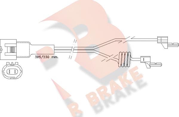 R Brake 610233RB - Сигнализатор, износ тормозных колодок autosila-amz.com