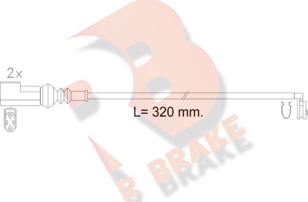 R Brake 610223RB - Сигнализатор, износ тормозных колодок autosila-amz.com