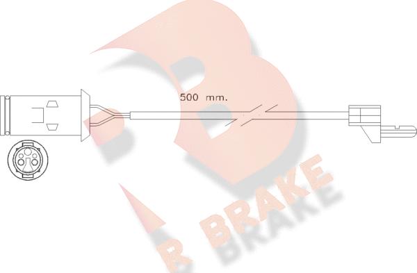 R Brake 610222RB - Сигнализатор, износ тормозных колодок autosila-amz.com