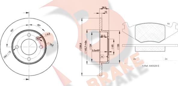 R Brake 3R04613325 - Дисковый тормозной механизм, комплект autosila-amz.com