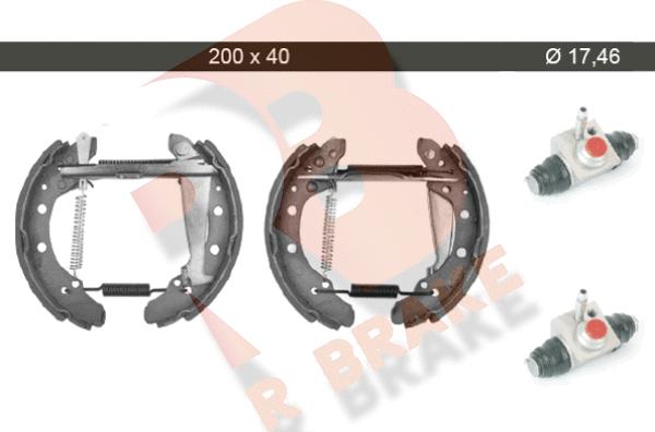 R Brake 79RBKT0099 - Комплект тормозных колодок, барабанные autosila-amz.com