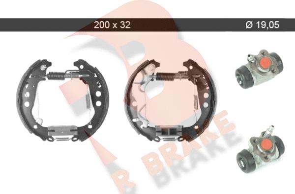 R Brake 79RBKT0094 - Комплект тормозных колодок, барабанные autosila-amz.com