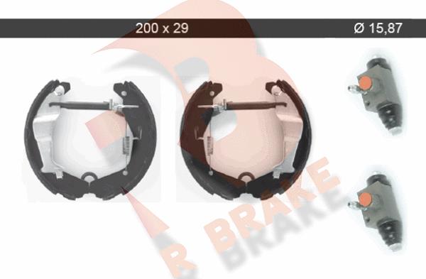 R Brake 79RBKT0095 - Комплект тормозных колодок, барабанные autosila-amz.com