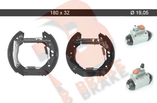 R Brake 79RBKT0096 - Комплект тормозных колодок, барабанные autosila-amz.com