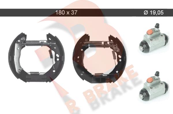 R Brake 79RBKT0098 - Комплект тормозных колодок, барабанные autosila-amz.com