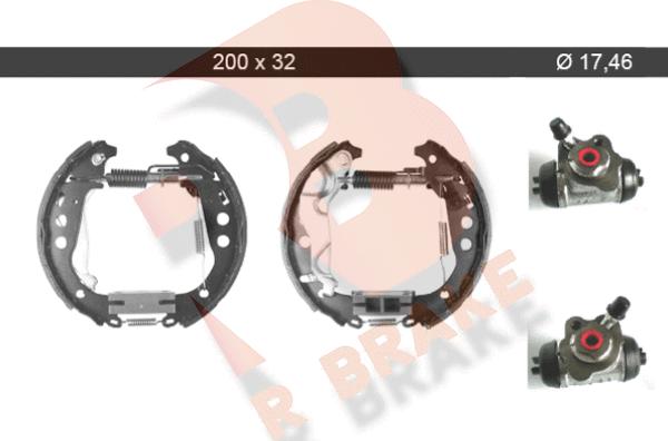 R Brake 79RBKT0093 - Комплект тормозных колодок, барабанные autosila-amz.com