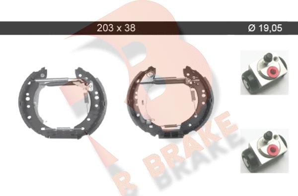 R Brake 79RBKT0092 - Комплект тормозных колодок, барабанные autosila-amz.com