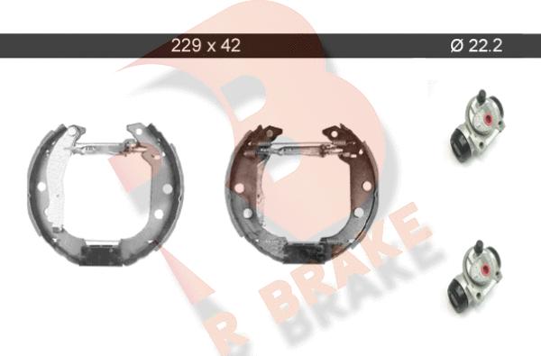 R Brake 79RBKT0048 - Комплект тормозных колодок, барабанные autosila-amz.com