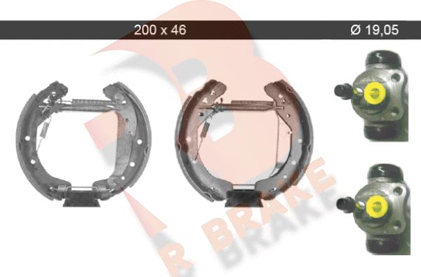 R Brake 79RBKT0042 - Комплект тормозных колодок, барабанные autosila-amz.com