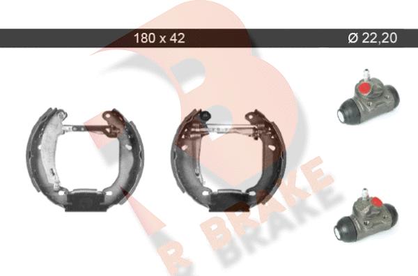 R Brake 79RBKT0056 - Комплект тормозных колодок, барабанные autosila-amz.com