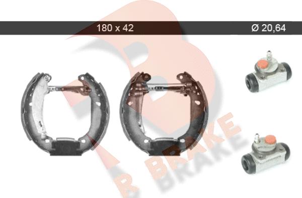 R Brake 79RBKT0058 - Комплект тормозных колодок, барабанные autosila-amz.com