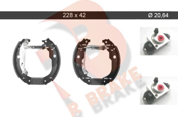 R Brake 79RBKT0069 - Комплект тормозных колодок, барабанные autosila-amz.com