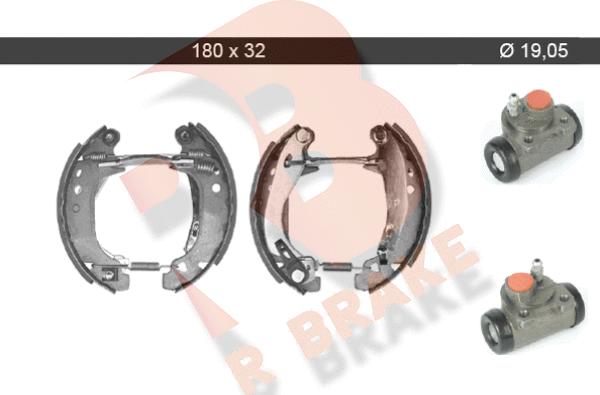 R Brake 79RBKT0060 - Комплект тормозных колодок, барабанные autosila-amz.com