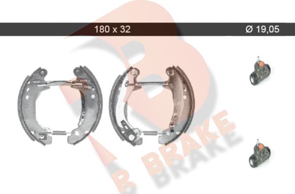 R Brake 79RBKT0063 - Комплект тормозных колодок, барабанные autosila-amz.com