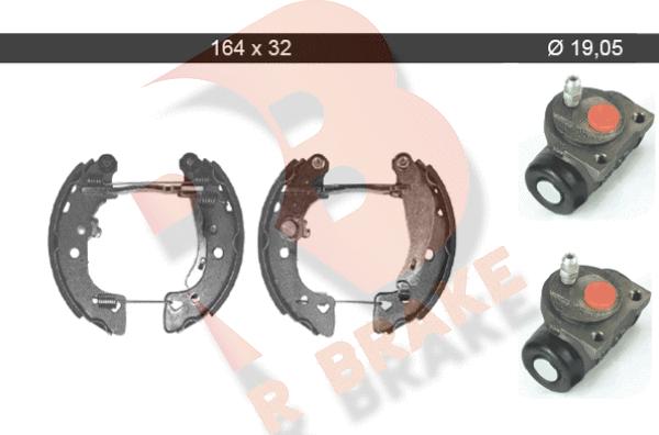 R Brake 79RBKT0005 - Комплект тормозных колодок, барабанные autosila-amz.com