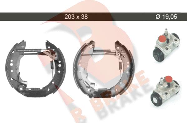 R Brake 79RBKT0007 - Комплект тормозных колодок, барабанные autosila-amz.com