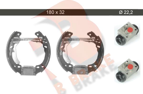 R Brake 79RBKT0014 - Комплект тормозных колодок, барабанные autosila-amz.com