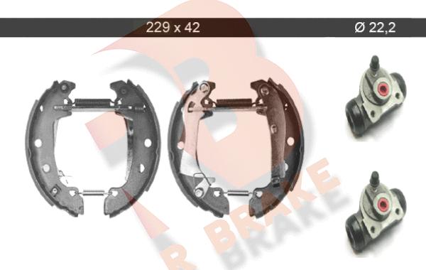 R Brake 79RBKT0016 - Комплект тормозных колодок, барабанные autosila-amz.com