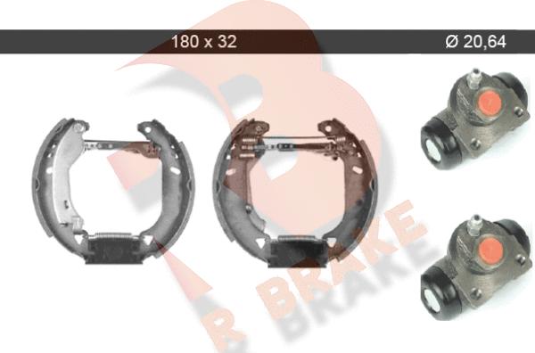 R Brake 79RBKT0011 - Комплект тормозных колодок, барабанные autosila-amz.com