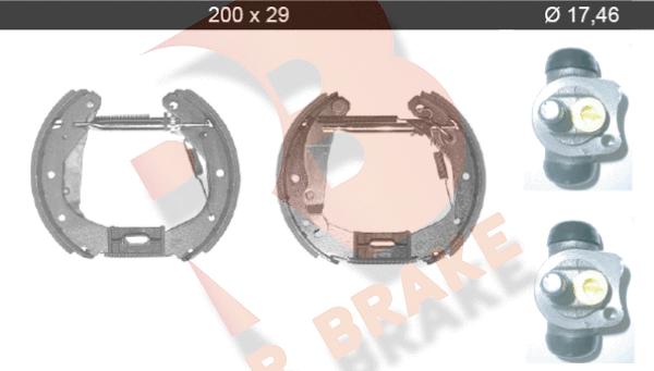 R Brake 79RBKT0036 - Комплект тормозных колодок, барабанные autosila-amz.com