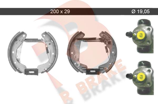 R Brake 79RBKT0037 - Комплект тормозных колодок, барабанные autosila-amz.com