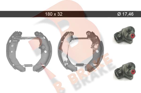 R Brake 79RBKT0101 - Комплект тормозных колодок, барабанные autosila-amz.com