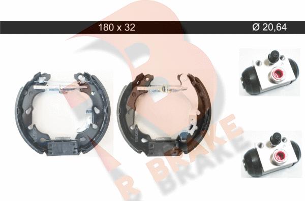 R Brake 79RBKT0114 - Комплект тормозных колодок, барабанные autosila-amz.com