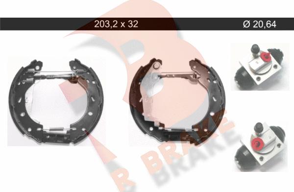 R Brake 79RBKT0113 - Комплект тормозных колодок, барабанные autosila-amz.com