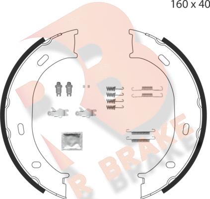 R Brake 79RBPB4007 - Комплект тормозов, ручник, парковка autosila-amz.com