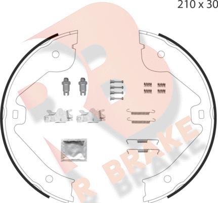 R Brake 79RBPB4028 - Комплект тормозов, ручник, парковка autosila-amz.com
