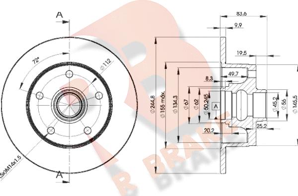 R Brake 78RBD15606 - Тормозной диск autosila-amz.com