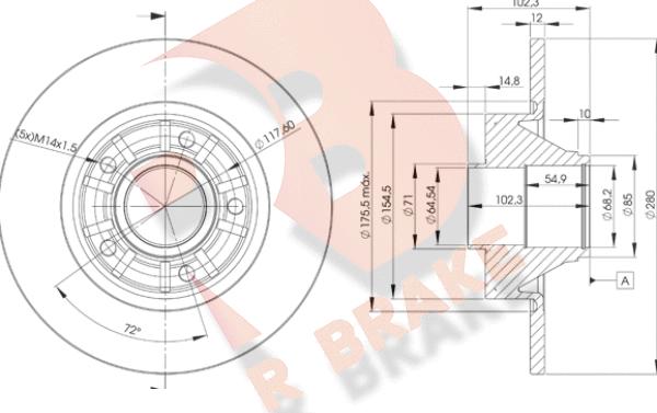 R Brake 78RBD16846 - Тормозной диск autosila-amz.com