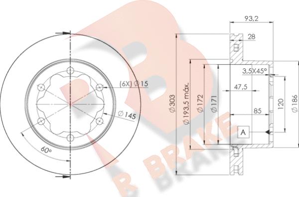 R Brake 78RBD10192 - Тормозной диск autosila-amz.com