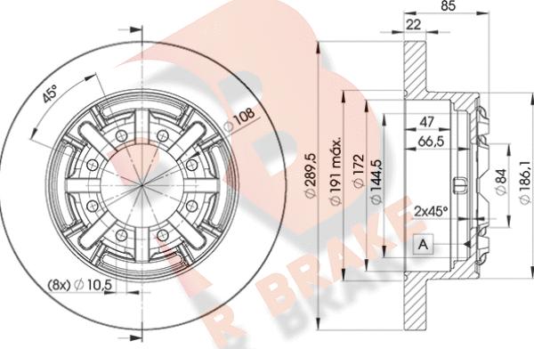 R Brake 78RBD18773 - Тормозной диск autosila-amz.com