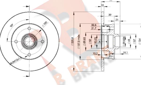 R Brake 78RBD13393 - Тормозной диск autosila-amz.com