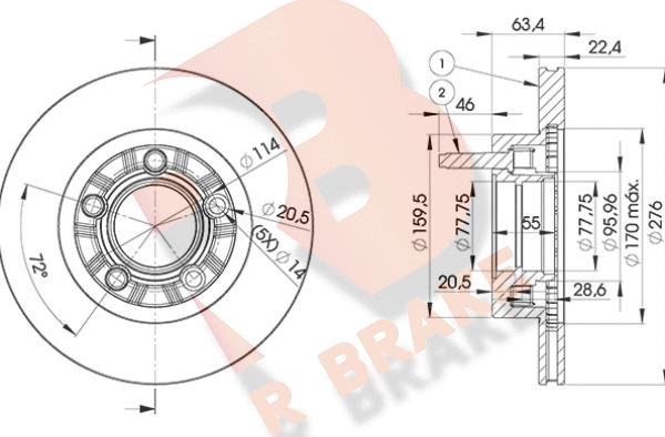 R Brake 78RBD17924 - Тормозной диск autosila-amz.com