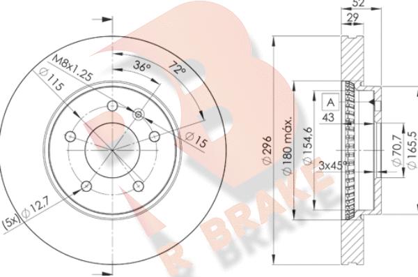 R Brake 78RBD29048 - Тормозной диск autosila-amz.com